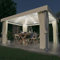 Rantry Casa Gazebo con Tende e Stringa di Luci LED 4x3 m Bianco Crema, Gazebo da Giardino, Gazebo Ombrellone da Giardino Spiaggia Pesca Esterno Antivento per Arredo Giardino Terrazzo Ambienti Decor
