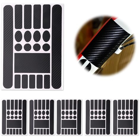 Zueyen 6 Pcs Bike Frame Anti-Rub Sticker, Mountain Bike Frame Protection Film, Scratch Paint Protection Film, Bicycle Frame Guard Sticker, for Mountain Bike Road Bike(Carbon fiber)