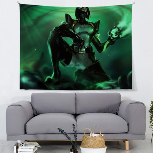 GeRRiTL Valorant Tapisserie-Poster, großer Hintergrund, geeignet für Schlafzimmer, Wohnzimmer und Geburtstagsfeiern, als Geschenk für Verwandte und Freunde (Viper, 150 x 130 cm)