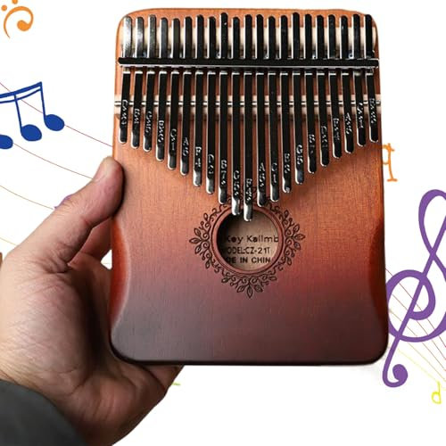 Kalimba Daumen Klavier Kalimba 21 Schlüssel hölzerne Kalimba Daumen Klavier abgestimmtes Handheld Finger Daumen Klavier mit schnitzen tragbarem Daumen Klavier für Kinder, Erwachsene, Anfänger, Blume
