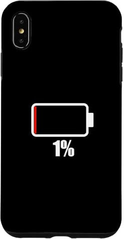 Batterie 1 % [1 % restant] Batterie morte du t-shirt batterie faible Coque pour iPhone XS Max