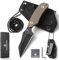 DRACHENADER Cuchillo de Cuello con Wharncliffe Pequeña funda con acero D2, Full Tang Pequeño mini cuchillo de outdoor perfecto para senderismo y EDC