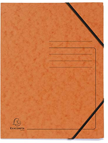 Exacompta - Art.-Nr. 555414E - Karton mit 25 Gummizugmappen ohne bedruckte Klappe - Glanzkarton 355 g/m² - Maße 24 x 32 cm für Dokumente im A4-Format - Farbe Orange