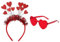 ALEGRE® 2 Stk Herz Brille Haarreif Rot Set,Glitter Herzbrille Herz Stirnband Foto Requisiten,Amor Kostüm Damen, Herz Stirnbänder für Valentinstag Deko, Hochzeit, Karneval Kostüm Party, Geburtstag Deko
