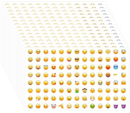 Smiley Aufkleber 15 Blatt Emoji Sticker Smiley Sticker Aufkleber Smiley Lustige Emoticon-Aufkleber Glückliche Gesichtsaufkleber Siegel-Cartoon-Druckpapier Inspirierender Aufkleber Belohnungsaufkleber