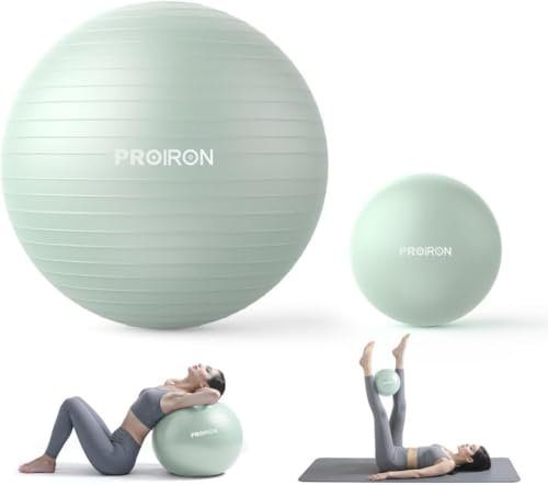 PROIRON Gymnastikball+25cm Klein Pilates Ball Set, Pezziball Sitzball Trainingsball Fitnessball & Balance für Core-Training mit Pumpe Anti Burst Pilates Ball Robuster für Erwachsene Büro
