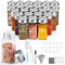 SXTIHD Tarros de especias de cristal, cuadrados, 24 × 120 ml Juego de tarros de especias con tapa de acero inoxidable Recipiente para guardar especias, etiqueta