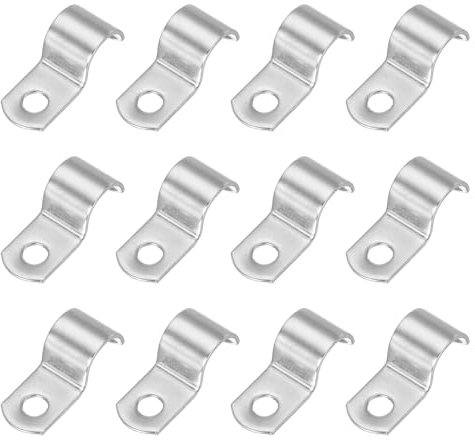 PATIKIL 4/9 (12mm) Starre Rohrschelle, 12 Stück 304 Edelstahl Rohrhalter 1 Loch Verdicken U-Halter Rohrschelle für Rohr Kabel Draht Fixierung