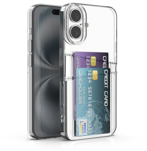 XIMIZU For iPhone x/xs Case with 2 Card Holder, [Camera Protection] Soft TPU Crystal Clear Shockproof Protective Phone Cover with 2 Card Slot Wallet Phone Case for iPhone x/xs