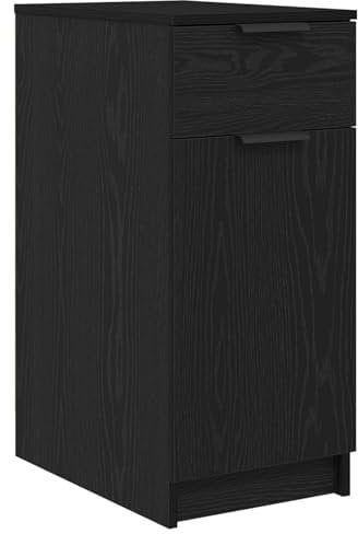 vidaXL Schreibtischschrank Schwarz Eichen-Optik 33 x 50 x 75 cm, Moderner Büroschrank, platzsparend, rechteckiges Design, robuster Holzwerkstoff, Glatte Oberfläche