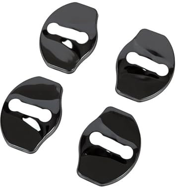 Vehicle Rear Compartment Lock Car Door Lock Buckle Cover For Tesla For Model Y 2023 Door Lock Metal Sticker Automobile Decoration(Carbon color)