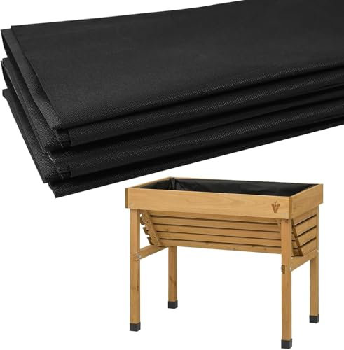 KKUOYT Fabric Planter Liner for Large Veg Trough 162cm x 210cm Black Outdoor Raised Bed Replacement Planter Liners for Growing Vegetables, Flowers, Plants