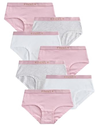 NEXT Mädchen Hipster-Slips, 7er-Pack Pink/Grey Numeric_158-numeric_164