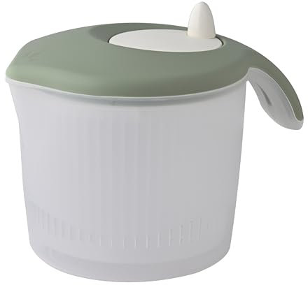 Biesse P636/18, Essoreuse à salade, herbes, légumes… essorage facile et rapide, petite taille encombrement mini, plastique, vert amande, 3l