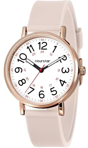 Hourstar Women's Analog Nurse Watch | Second Hand | Easy Read | Silicone