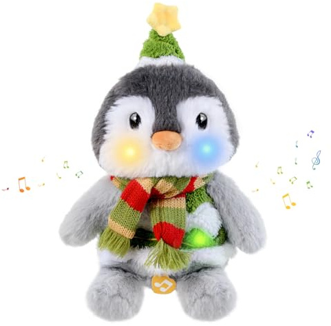 Pinguin Kuscheltier 26cm Singender Sprechender Musik Interaktive Kinder | Musikalisch, Sprechender Elch, Wiederholungsfunktion, Interaktives, Geburtstags Geschenk