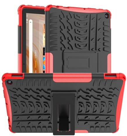 Maomini Funda para F i r e10/10 Plus de 13ª generación 2023 con función atril resistente [no es compatible con versiones anteriores 2021/2019 de 11ª/9ª generación] (-rojo)