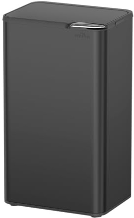 mVm Cubo de Basura con Presión Manual 80L, Cubo de Basura Grande en Acero Inoxidable Antihuellas para Cocina y Oficina, Tapa con Cierre Amortiguado Silencioso, Diseño Resistente y Moderno