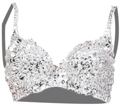 vreplrse Funkelndes Pailletten Crop Top für Nachtclubs, verstellbare Schnallen für individuelle Passform, Pailletten BH Top für Frauen mit verstellbaren