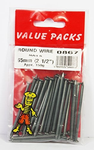 2.5 inch DIY Nails, Round Wire Nails 65 mm 150g Pack