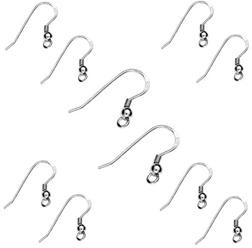 My-Bead 5 Paar klassische Damen Ohrhänger 18mm 925 Sterling Silber nickelfrei Kugel Feder für die Schmuckherstellung DIY