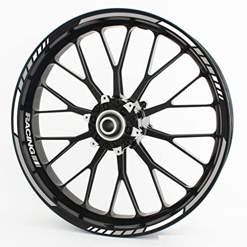 Felgenrandaufkleber RS - Komplettset für 15 16 17 18 19 - Farbe & Design wählbar - Grau, Design 2