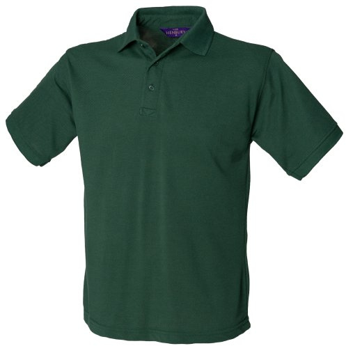 Henbury Mens Short Sleeved 65/35 Pique Polo Shirt (M) (Bottle Green)