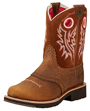 Ariat - Stivali da bambina collezione Fatbaby Cowgirl, Marrone (Marrone cipria/marrone occidentale.), 27 EU