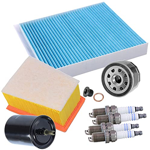 BESTPRICE Inspektionspaket Filterset mit 1x Ölfilter, 1x Luftfilter, 1x Innenraumfilter, 1x Kraftstofffilter, 4x Zündkerze, Kompatibel mit RENAULT MEGANE Scenic (JA0/1_, FA0_)