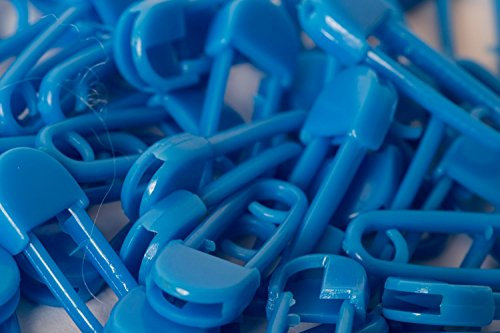 10 Sicherheitsnadeln - 20mm - Kunststoff - Blau, Grün, Gelb, Rot, Schwarz oder Weiß (Blau)