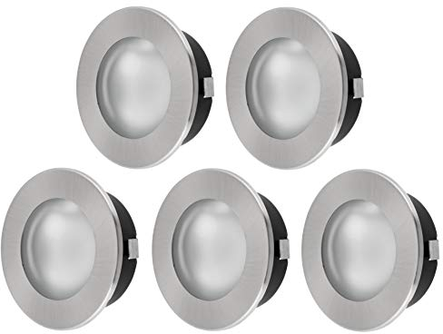 HAVA 5er Pack, Vollmetall Einbaustrahler G4 12V, Glasabdeckung