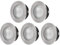 HAVA 5er Pack, Vollmetall Einbaustrahler G4 12V, Glasabdeckung