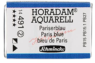 Schmincke – HORADAM® AQUARELL - feinste Künstler-Aquarellfarben, 491 Pariserblau, 14 491 043, 1/1 Näpfchen