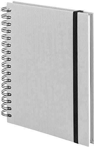 Rössler Papier 1875452171 - S.O.H.O. Wire-O-Notizbuch mit Gummizug, DIN A5, 21,8 x 15,5 x 2 cm, 80 Blatt, Stone, 1 Stück