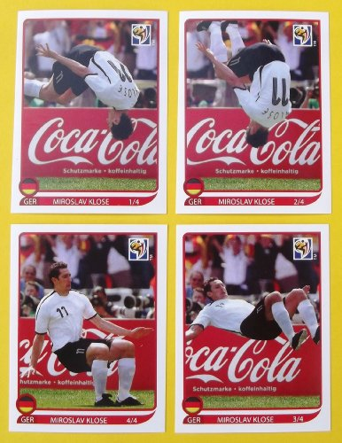 Panini WM 2010 Südafrika - Set Sondersticker Miroslav Klose Salto Coca Cola