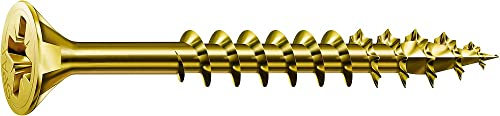 SPAX Universalschraube, 5,0 x 80 mm, 100 Stück, Kreuzschlitz Z2, Senkkopf, Teilgewinde, 4CUT, YELLOX, 0291020500803