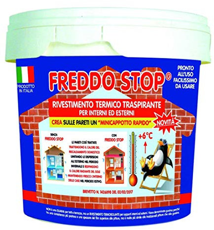 Tecnostuk Freddo Stop - Capa termoaislante y transpirable para interior y exterior (2,5 L), para recuperar 5 o 6 ºC en casa