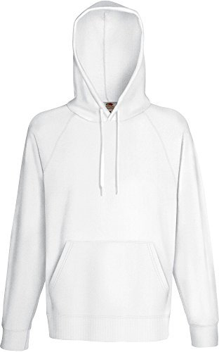 Fruit of the loom Herren Sweatshirt Lightweight Hooded Sweat,Weiß (White 000),Large