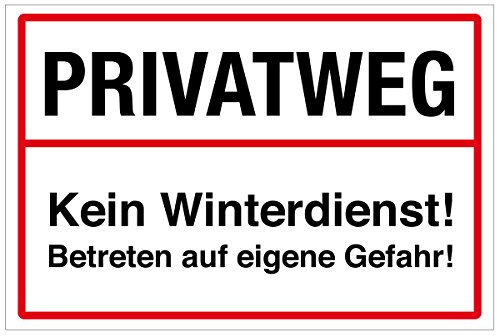 WANDKINGS Hinweisschild - Privatweg! Kein Winterdienst! - stabile Aluminium Verbundplatte - Wähle eine Größe - 30x20 cm