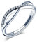 Unendlich U Fashion Unendlichkeit Liebe 925 Sterling Silber Zirkonia Band Offener Ring Verlobungsring Trauring Verstellbar Größe 51 bis 57, Silber