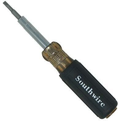 Southwire Tools & Equipment 65028840 SD6N1P 6-in-1 Screwdriver, Includes 5/16 nut Drivers, 1 and #0 Phillips 1/4'' and 3/16'' Slotted Tips