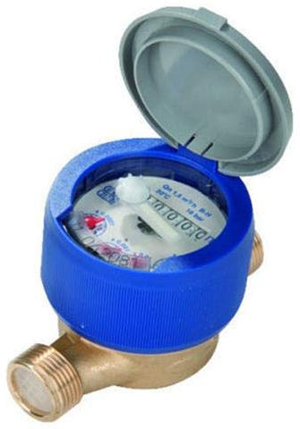 Gioanola Domus Contatore d'Acqua Fredda a Getto Unico 5 rulli Completa di raccordi T30 DBRF/15