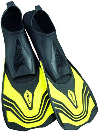 SEAC Vela Pinne Corte da Nuoto e Snorkeling Unisex Adulto Giallo 46-47