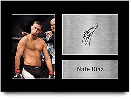 HWC Trading Nate Diaz MMA Gifts gedrucktes Autogramm-Bild für UFC-Fans, A4