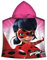 Miraculous Ladybug Kinder-Kapuzen-Bade-Poncho Pink 60 x 120 cm 100% Baumwolle Veloursqualität Pareo Poncho Bademantel Badetuch Strandtuch Duschtuch Handtuch Cat Noir Paris passend zur Bettwäsche