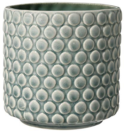 Bloomingville Pot de Fleur Dot - Pots de Fleurs décoratifs Couleur pour intérieur Style rétro créatif S (12,5 cm ø), Vert, Céramique