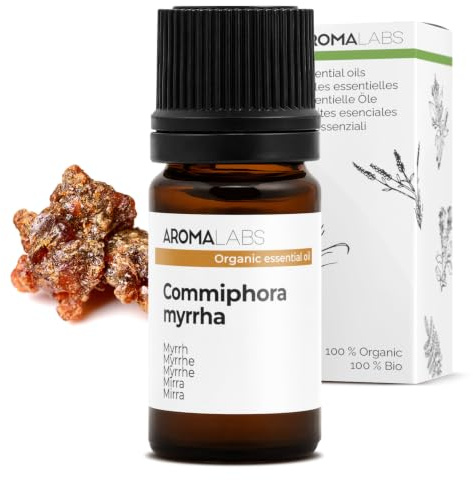 BIO - Myrrh Essential Oil - 5mL - 100% Pure, Natural, Chemotyped and AB/Cosmos Certified - AROMA LABS (French Brand)