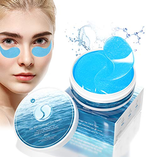 Augenpads, Eye Mask, Anti-Ageing hyaluron Collagen Augenmaske, Meersalz Kollagen Feuchtigkeit Spendende Hyaluronsäure Augenpads Gel für Entfernt Augenringe, Tränensäcke & Falten, Feine Linien, 60pcs