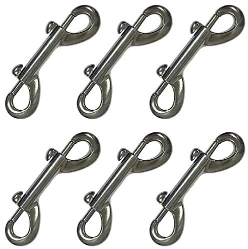 Ceqiny 6 Stück Doppel Karabiner Ketten Schnapphaken 89mm Länge Doppelseitiger Karabinerhaken mit Drehgelenk Zink-Legierung Karabiner mit Drehkopf für Hundeleinen Gurtband Taschen Gurte, Schwarz
