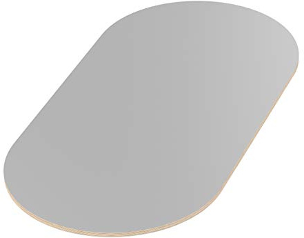 AUPROTEC 18mm Plateau de Table Gris 800 mm x 400 mm Ovale Contreplaqué revêtu en mélamine 40cm-200cm au Choix Panneau de Contreplaqué en Bouleau : 80x40 cm